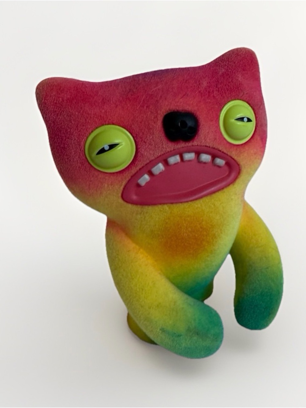 Fuggler Funny Ugly Monster Rainbow Fuzzy Vinyl 4" Electronic Figure Sound Toy